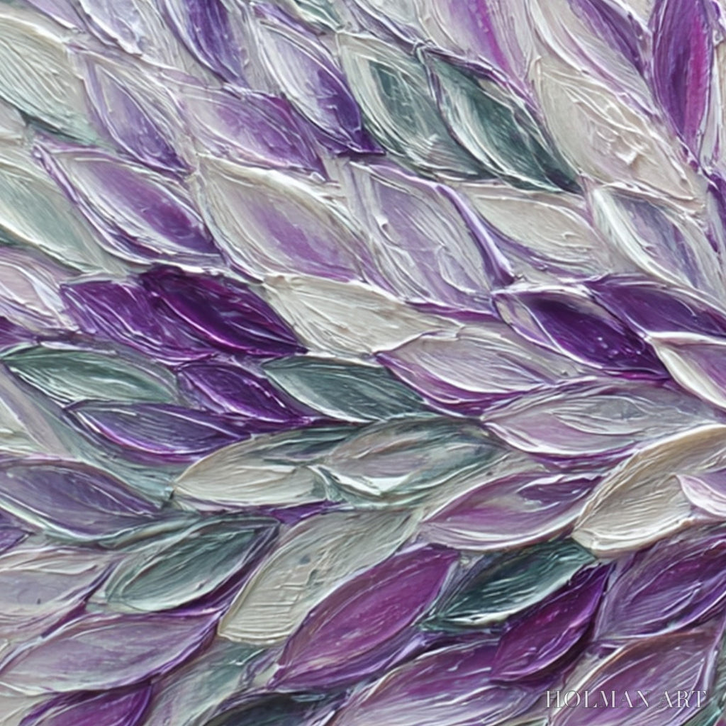 HOLMAN ART Amethyst Bloom – Textured Impasto Floral Oil Painting - image 6