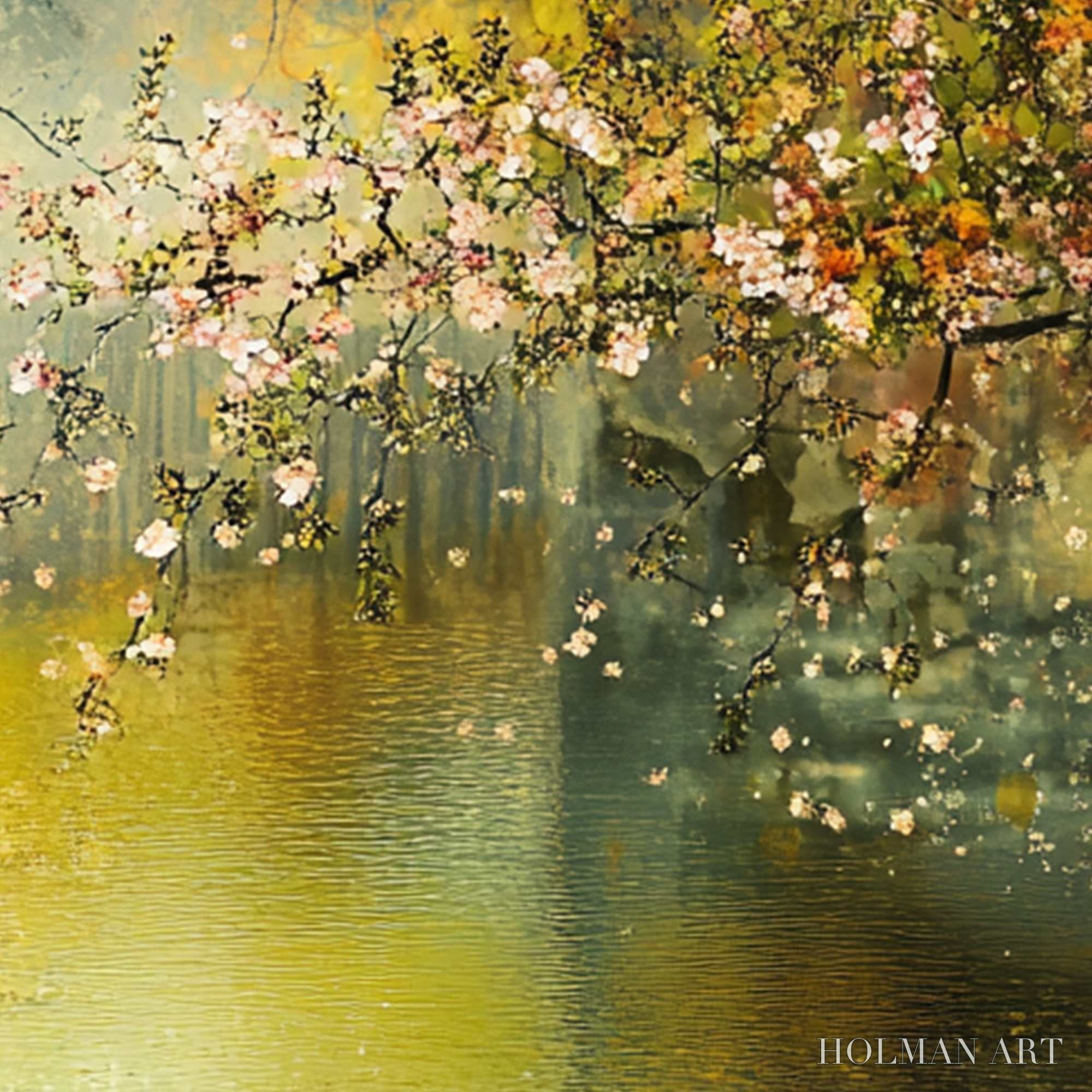 HOLMAN ART Spring Reverie – Impressionist Floral Landscape Oil Painting - image 4