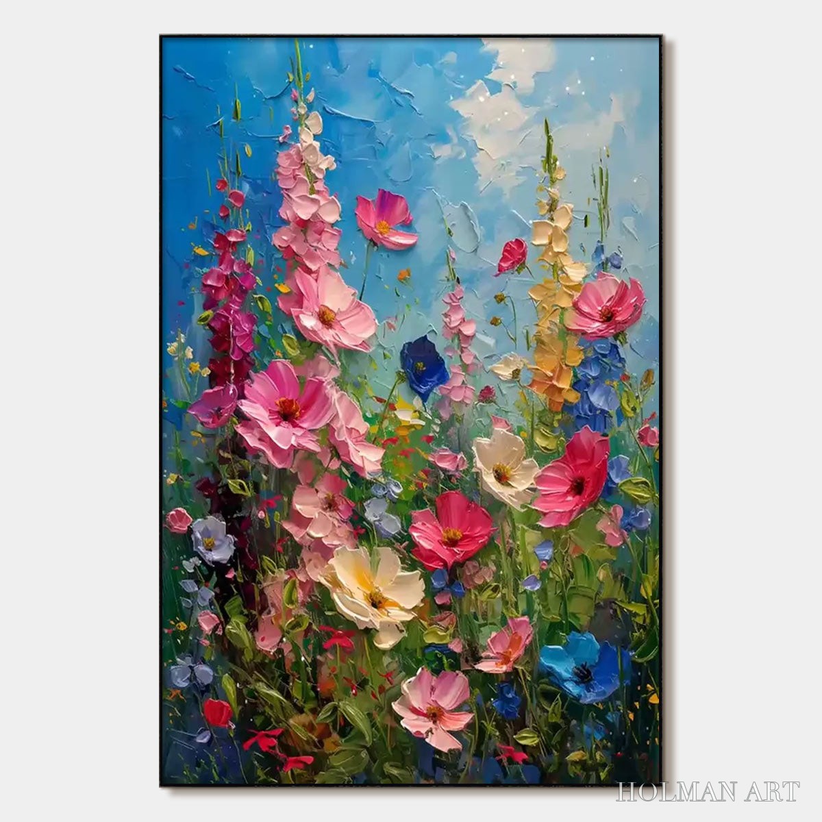 HOLMAN ART Summer Meadow Dance – Textured Impasto Floral Oil Painting - image 1