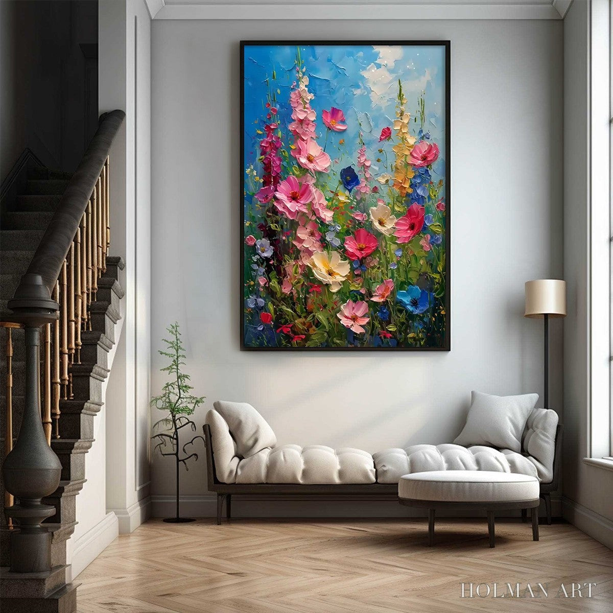 HOLMAN ART Summer Meadow Dance – Textured Impasto Floral Oil Painting - image 2