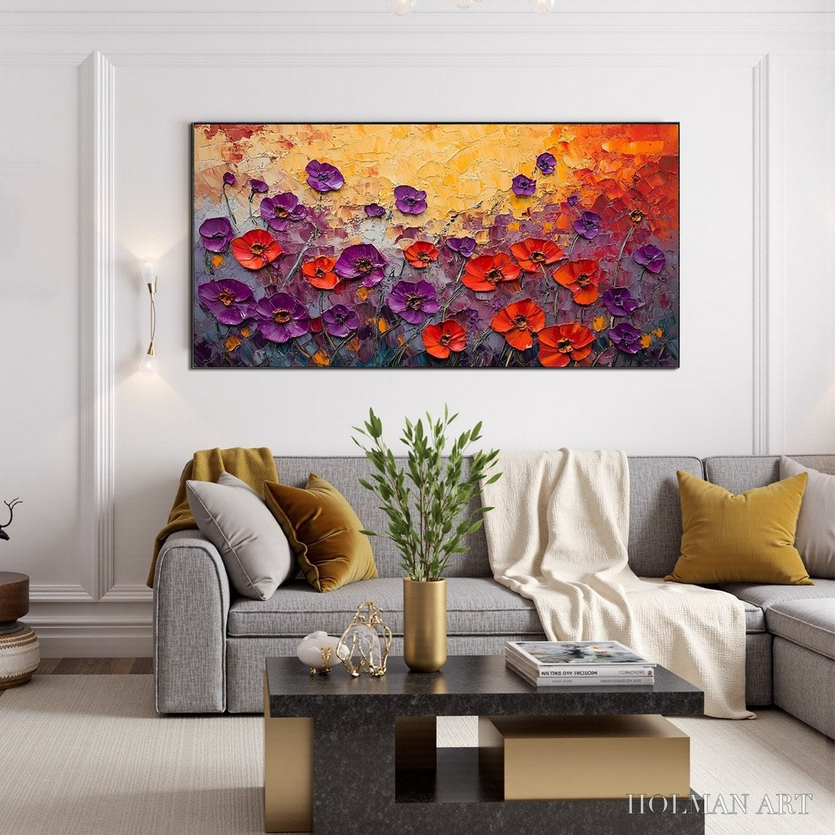 HOLMAN ART Poppy Field Symphony – Textured Impasto Floral Oil Painting - image 2