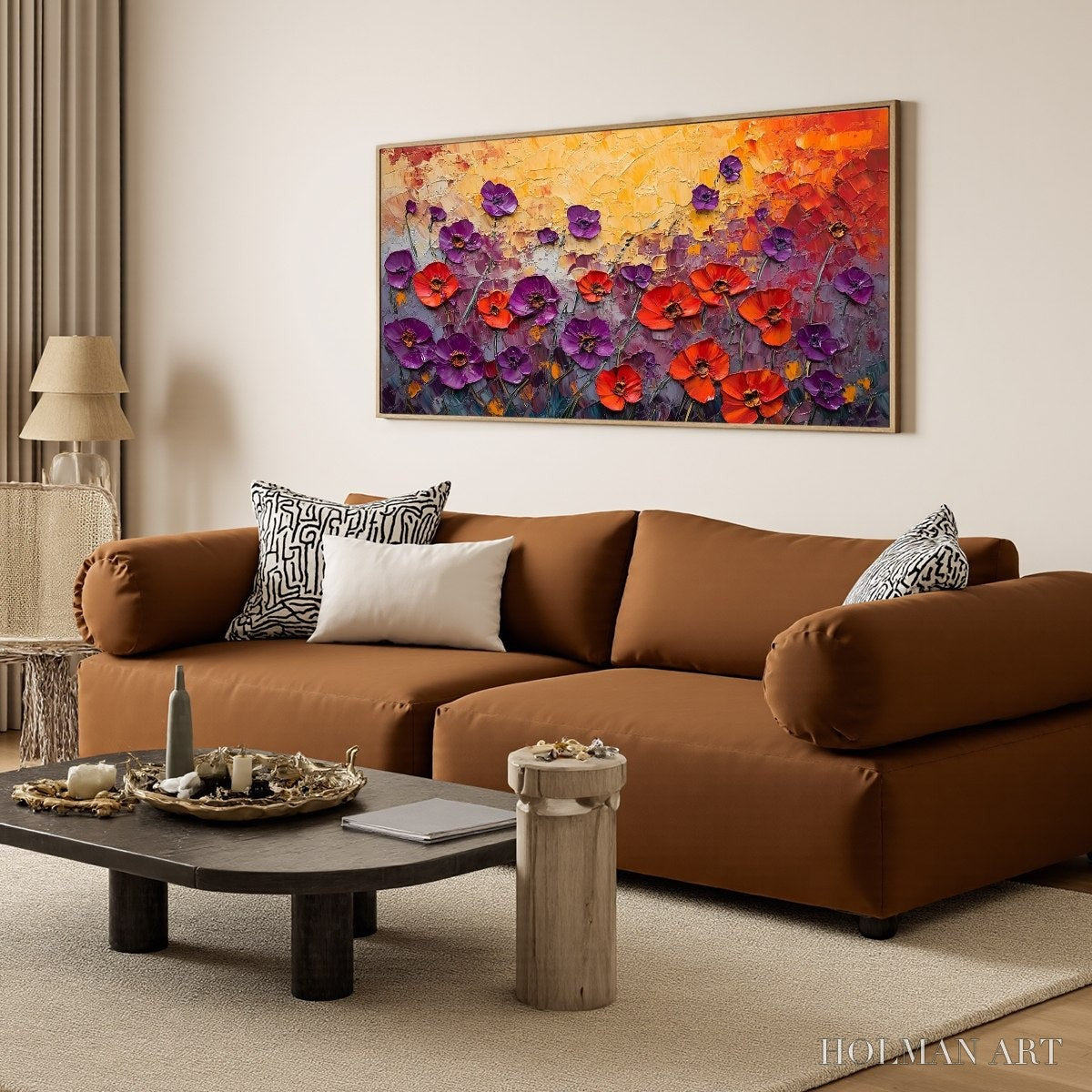 HOLMAN ART Poppy Field Symphony – Textured Impasto Floral Oil Painting - image 4
