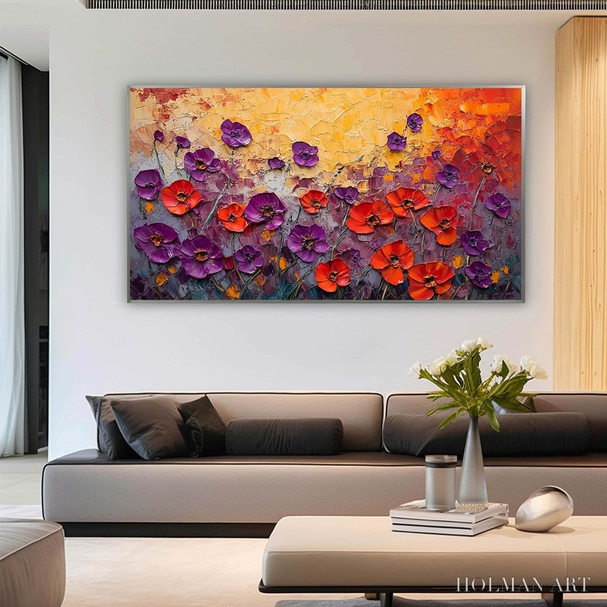 HOLMAN ART Poppy Field Symphony – Textured Impasto Floral Oil Painting - image 6