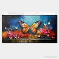 HOLMAN ART Monarch'S Repose – Orange and Purple Butterfly with Floral Impasto Oil Painting - image 1