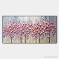 HOLMAN ART Rosewood Dawn – Textured Floral Landscape Oil Painting in Pink - image 1
