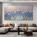 HOLMAN ART Azure Dream – Textured Floral Landscape Oil Painting in Blue, White, and Gold - image 2