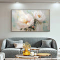 HOLMAN ART Serene Blossoms – Textured Floral Oil Painting in Soft White and Blush - image 2
