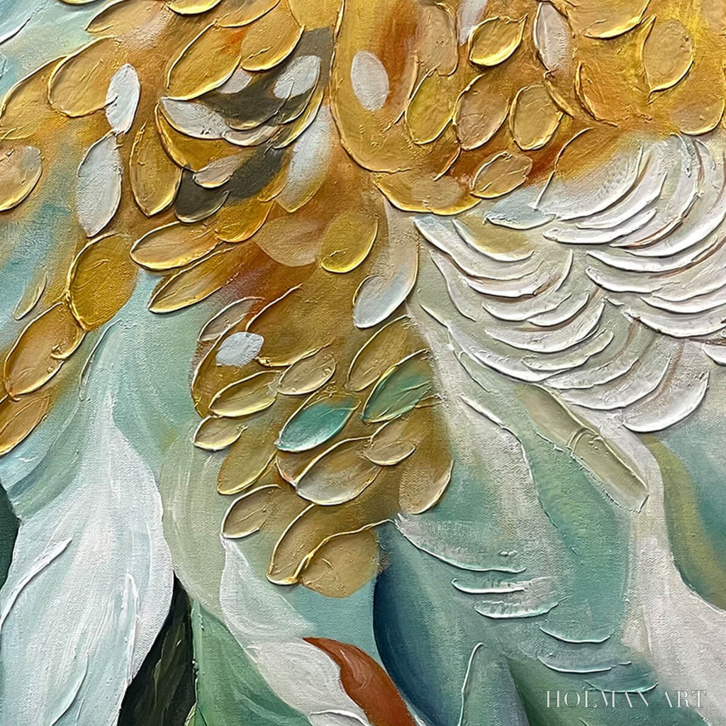 HOLMAN ART Gilded Garden – Green and Gold Floral Textured Impasto Oil Painting - image 5