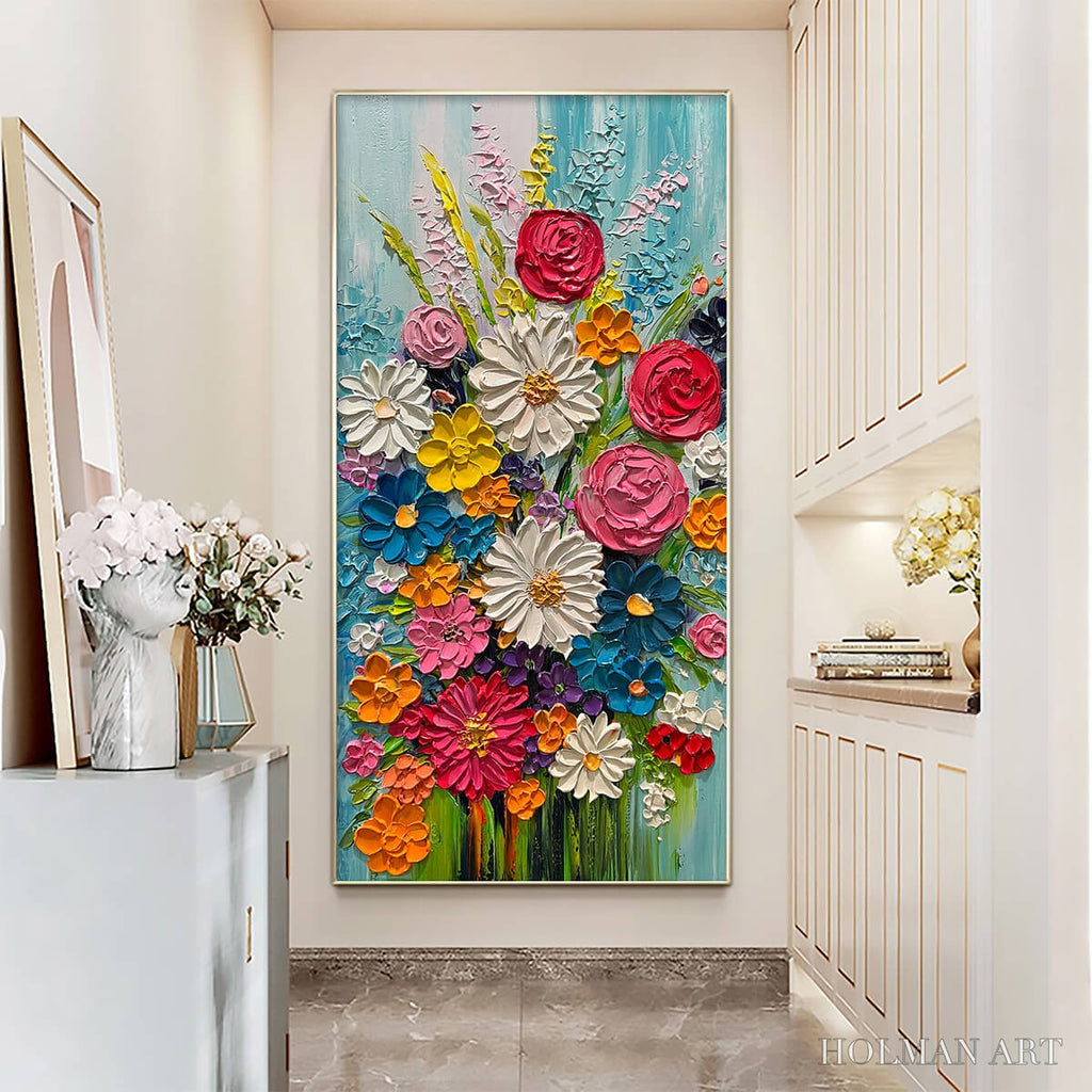 HOLMAN ART Summer Bouquet – Colorful Floral Impasto Oil Painting - image 4