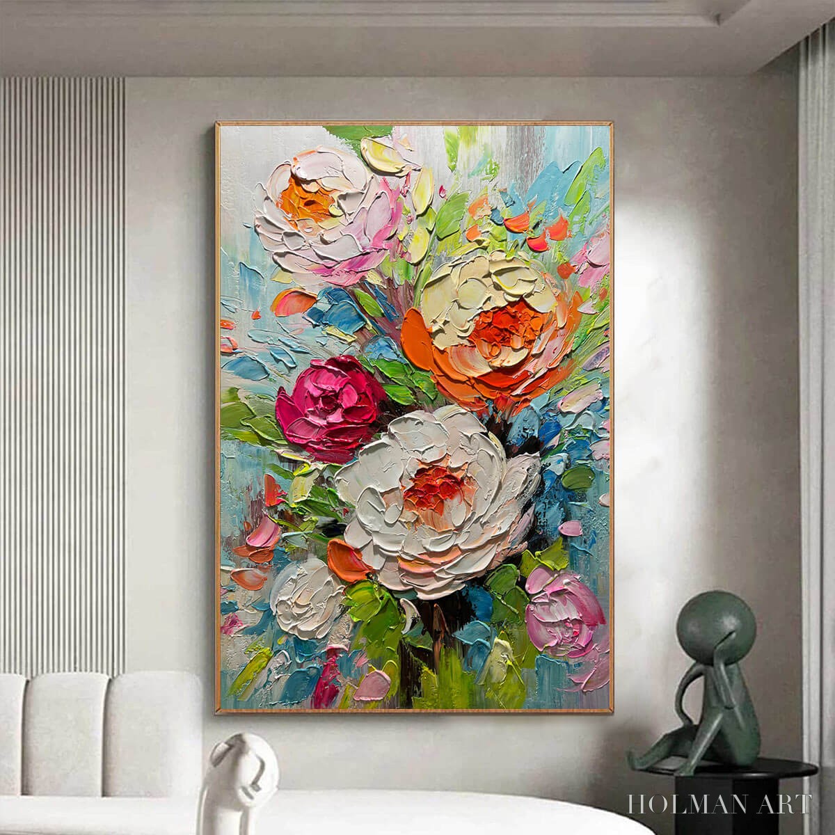 HOLMAN ART Blooming Rhapsody – Colorful Floral Impasto Oil Painting - image 2
