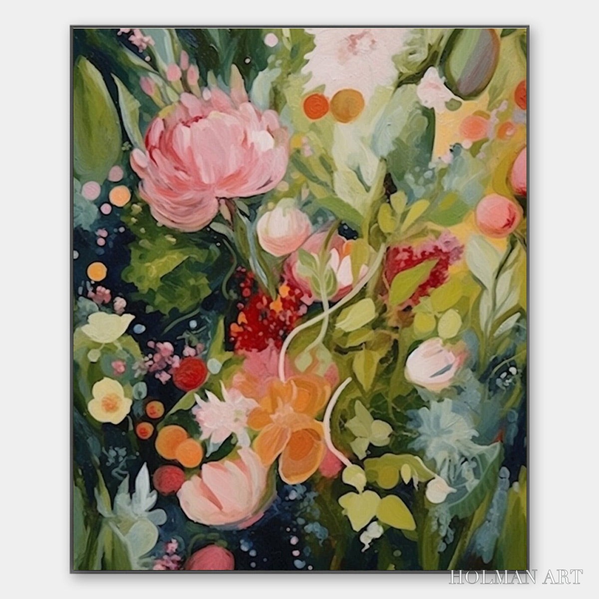 HOLMAN ART Blooming Rhapsody – Textured Floral Oil Painting - image 1