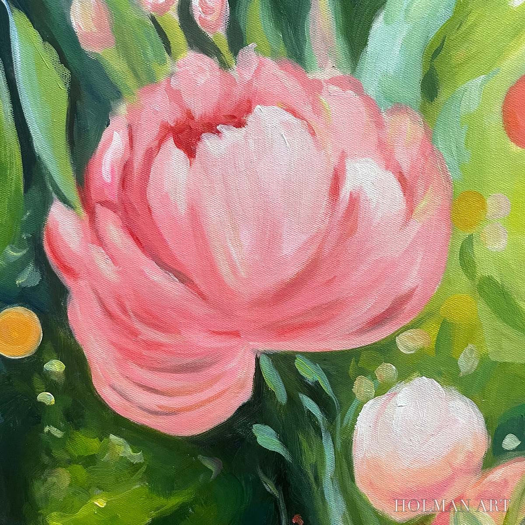 HOLMAN ART Blooming Rhapsody – Textured Floral Oil Painting - image 3