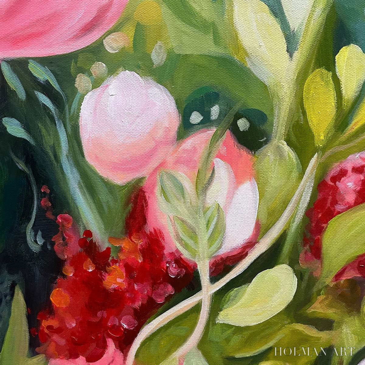 HOLMAN ART Blooming Rhapsody – Textured Floral Oil Painting - image 6