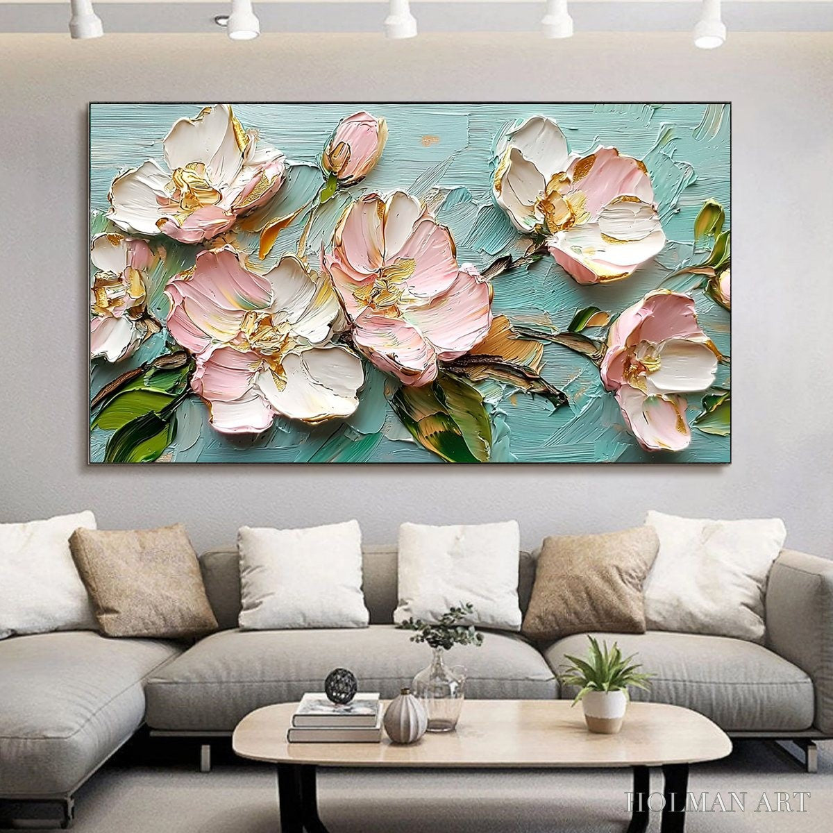 HOLMAN ART Blossom Serenade – Textured Impasto Floral Oil Painting - image 2