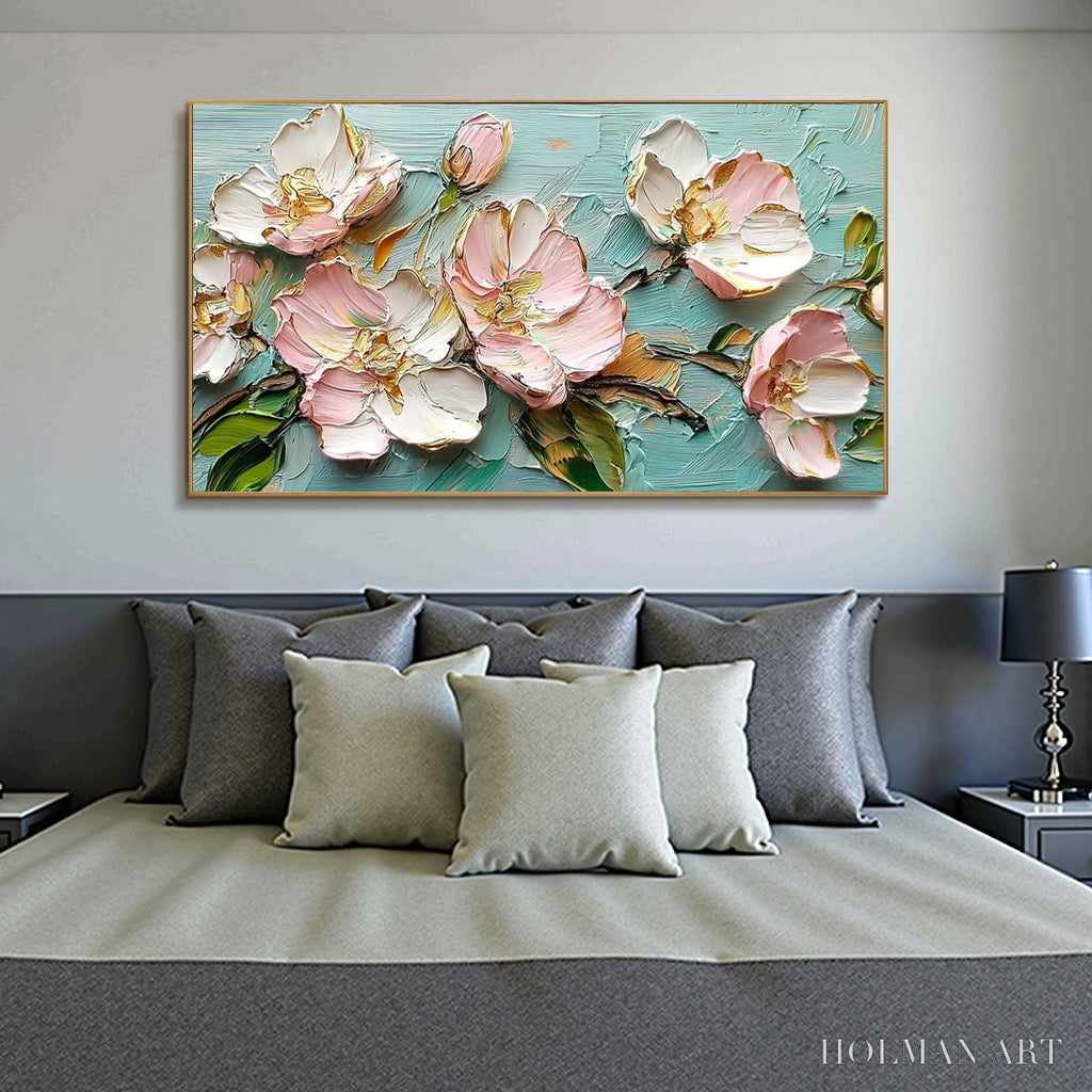 HOLMAN ART Blossom Serenade – Textured Impasto Floral Oil Painting - image 4