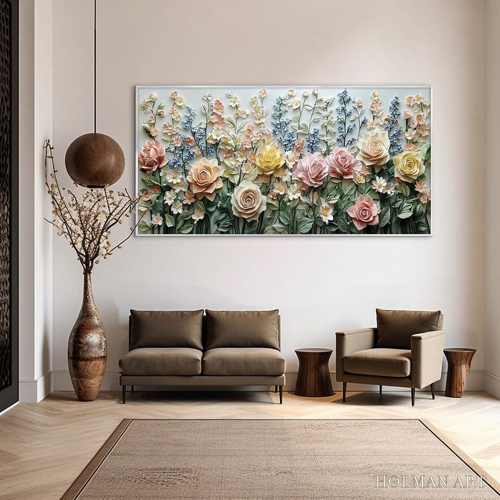 HOLMAN ART Garden Rhapsody – Textured Floral Oil Painting - image 2