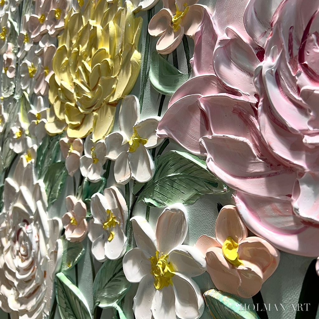 HOLMAN ART Garden Rhapsody – Textured Floral Oil Painting - image 3