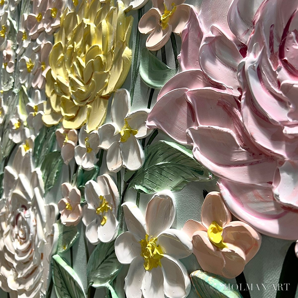 HOLMAN ART Garden Rhapsody – Textured Floral Oil Painting - image 3