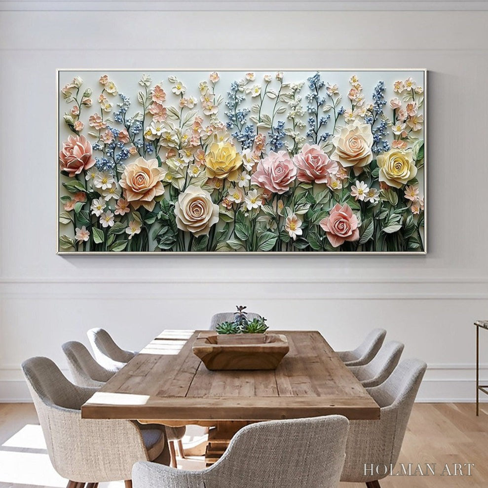 HOLMAN ART Garden Rhapsody – Textured Floral Oil Painting - image 4