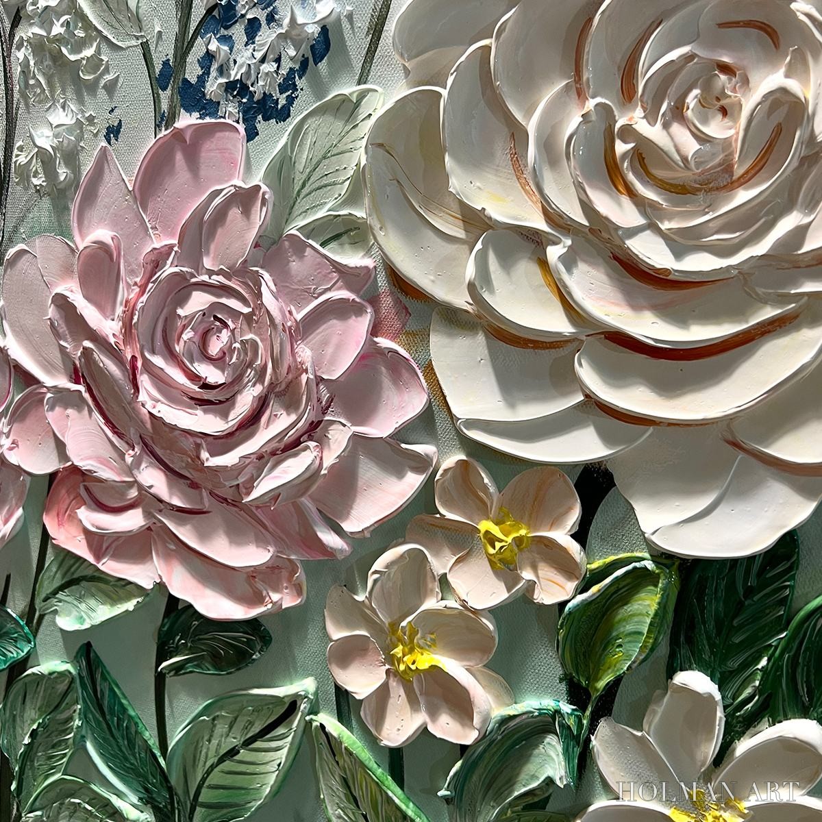 HOLMAN ART Garden Rhapsody – Textured Floral Oil Painting - image 6