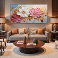 HOLMAN ART Golden Petals – Textured Panoramic Floral Oil Painting - image 2