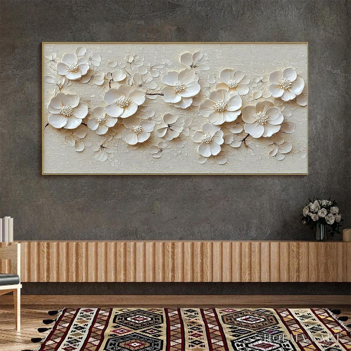 HOLMAN ART Blossom Serenade – Textured Floral Oil Painting - image 2