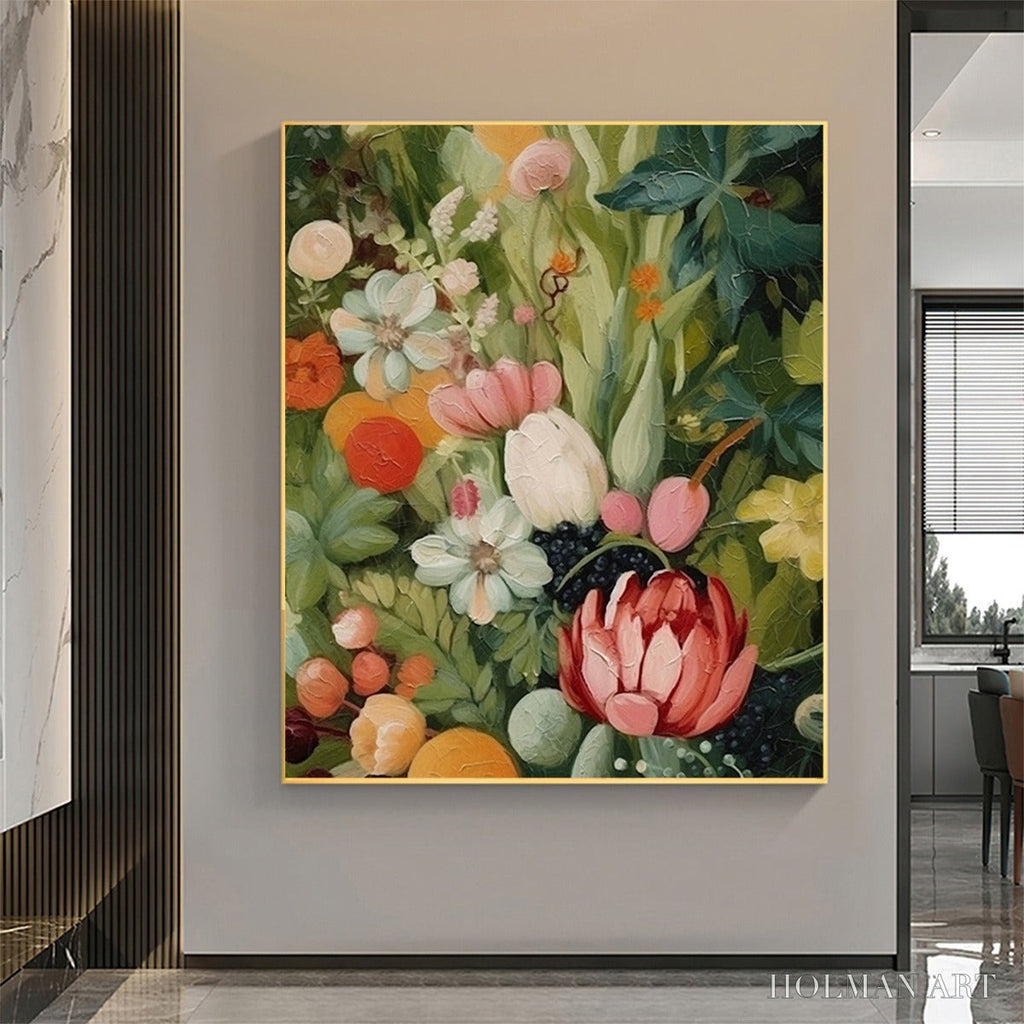 HOLMAN ART Garden'S Grace – Textured Floral Still Life Oil Painting - image 2