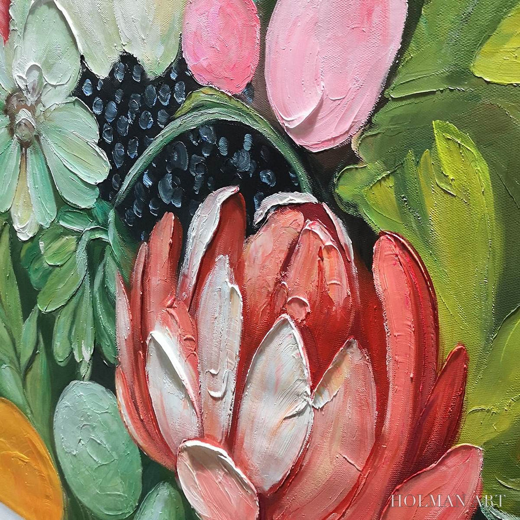 HOLMAN ART Garden'S Grace – Textured Floral Still Life Oil Painting - image 3