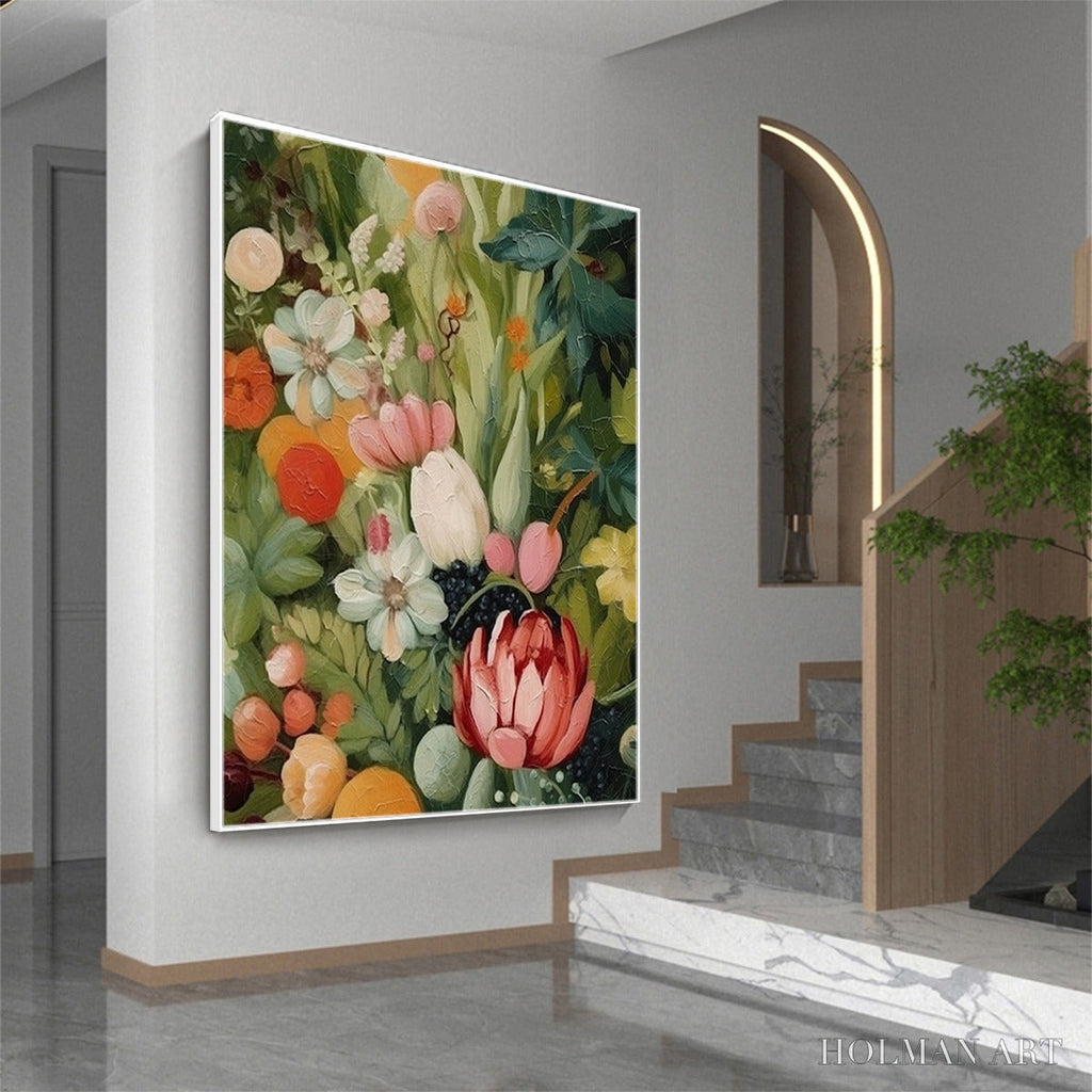 HOLMAN ART Garden'S Grace – Textured Floral Still Life Oil Painting - image 4