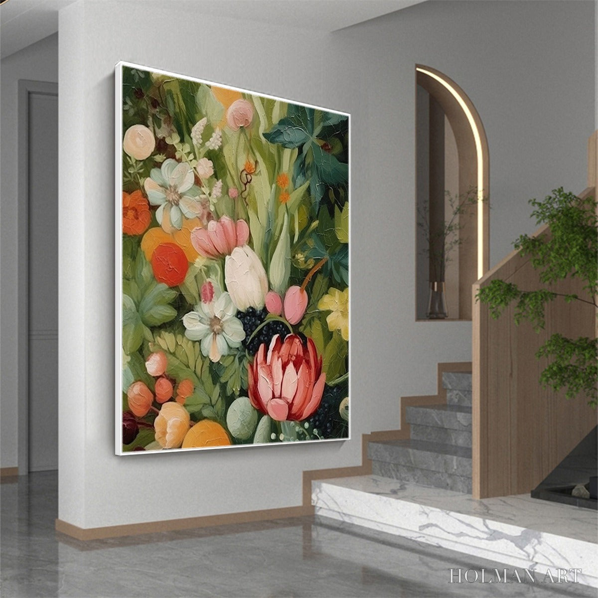 HOLMAN ART Garden'S Grace – Textured Floral Still Life Oil Painting - image 4