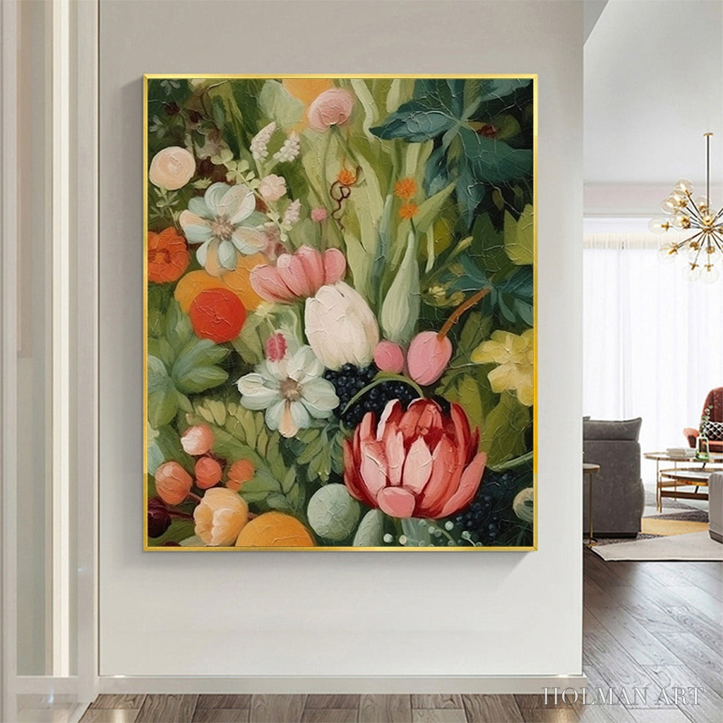 HOLMAN ART Garden'S Grace – Textured Floral Still Life Oil Painting - image 6
