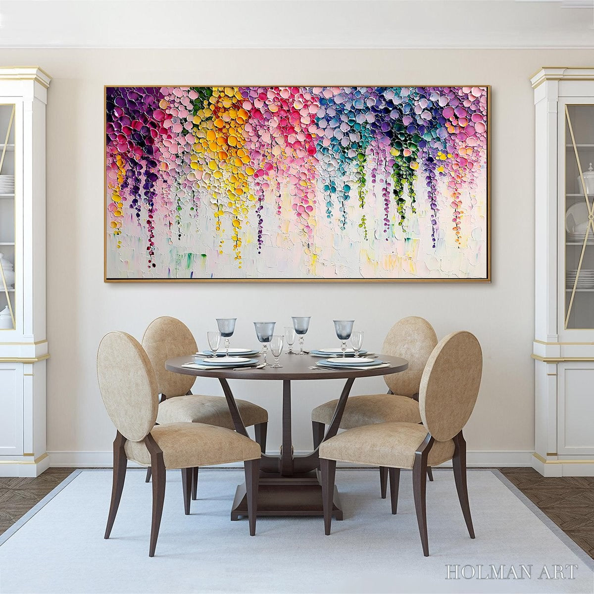 HOLMAN ART Rainbow Cascade – Textured Impasto Floral Oil Painting - image 5