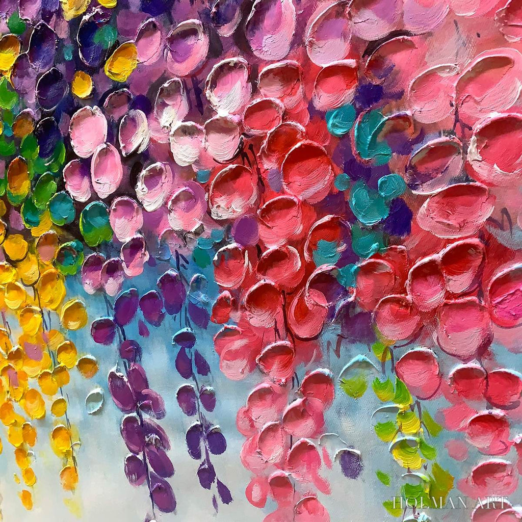 HOLMAN ART Cascade of Color – Textured Impasto Floral Oil Painting - image 3