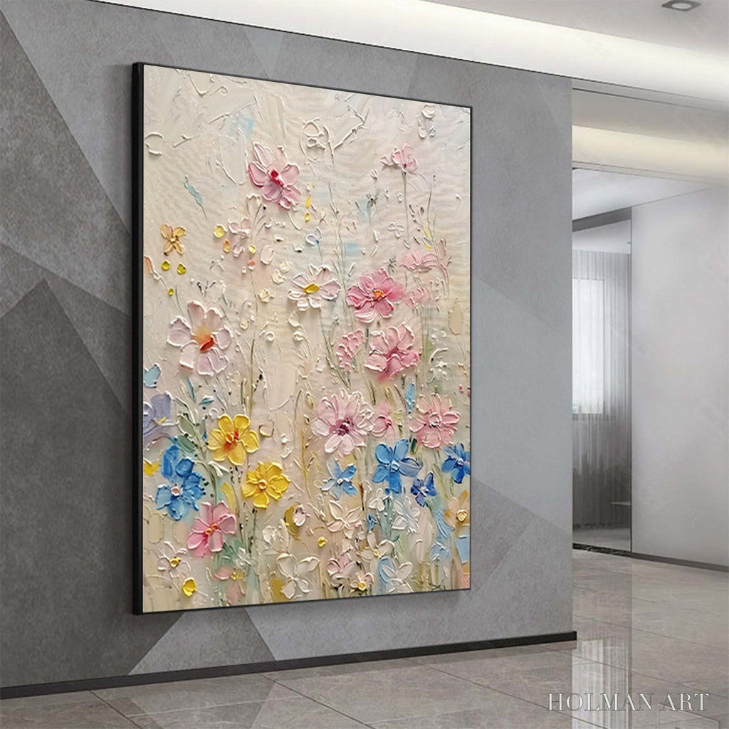 HOLMAN ART Whispering Meadow – Textured Floral Impasto Oil Painting - image 4