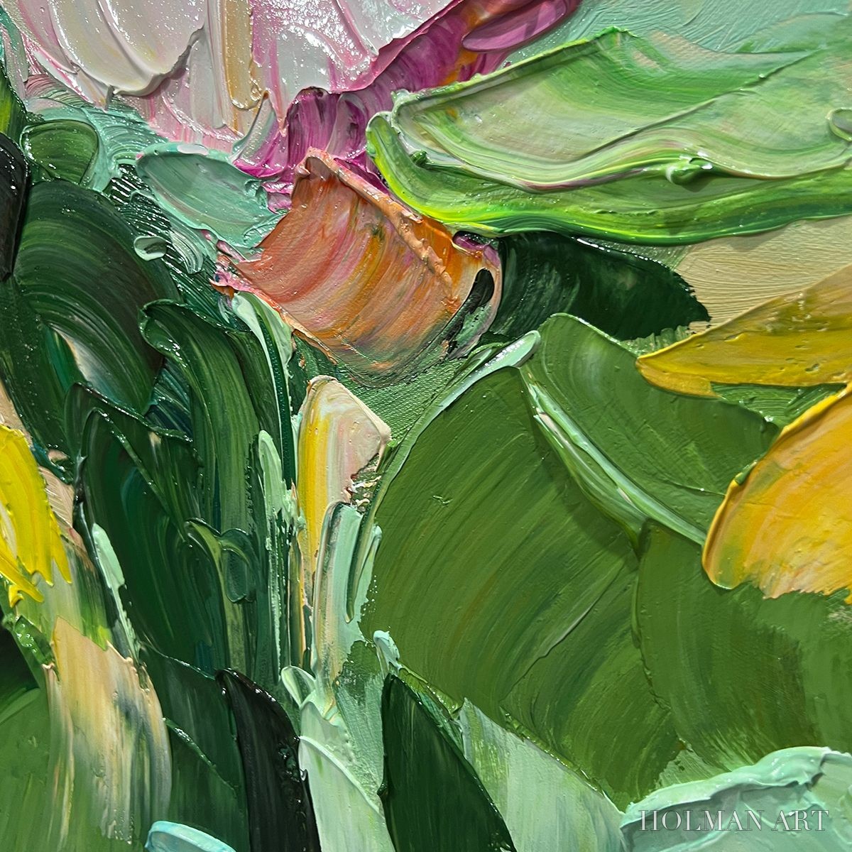 HOLMAN ART Blooming Romance – Impressionistic Floral Oil Painting - image 3