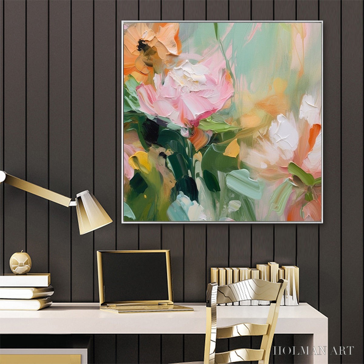 HOLMAN ART Blooming Romance – Impressionistic Floral Oil Painting - image 5