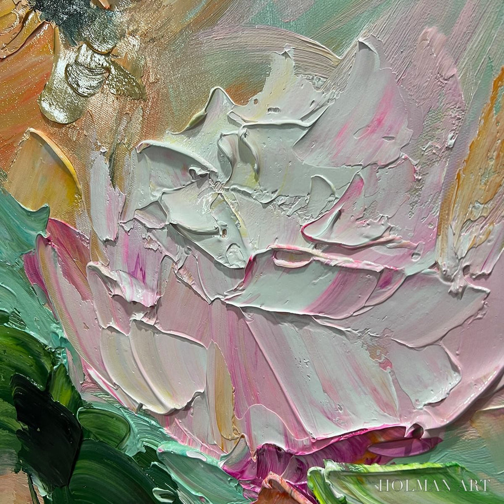 HOLMAN ART Blooming Romance – Impressionistic Floral Oil Painting - image 6