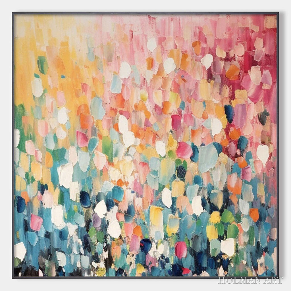 HOLMAN ART Wild Bloom – Textured Abstract Colorful Floral Landscape Oil Painting - image 1
