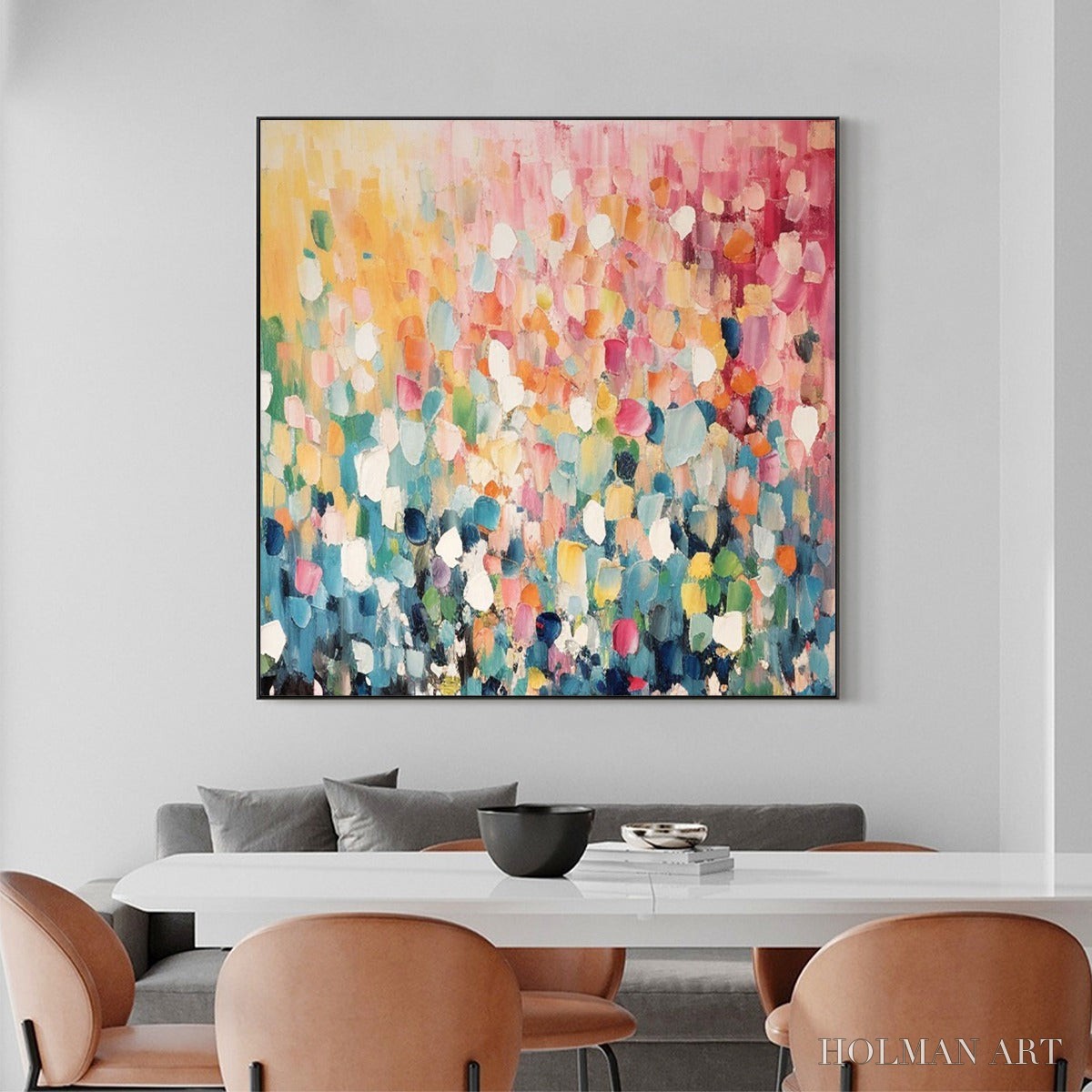 HOLMAN ART Wild Bloom – Textured Abstract Colorful Floral Landscape Oil Painting - image 2