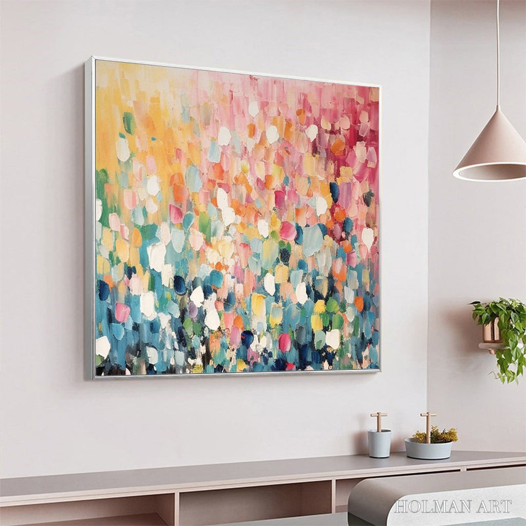 HOLMAN ART Wild Bloom – Textured Abstract Colorful Floral Landscape Oil Painting - image 6