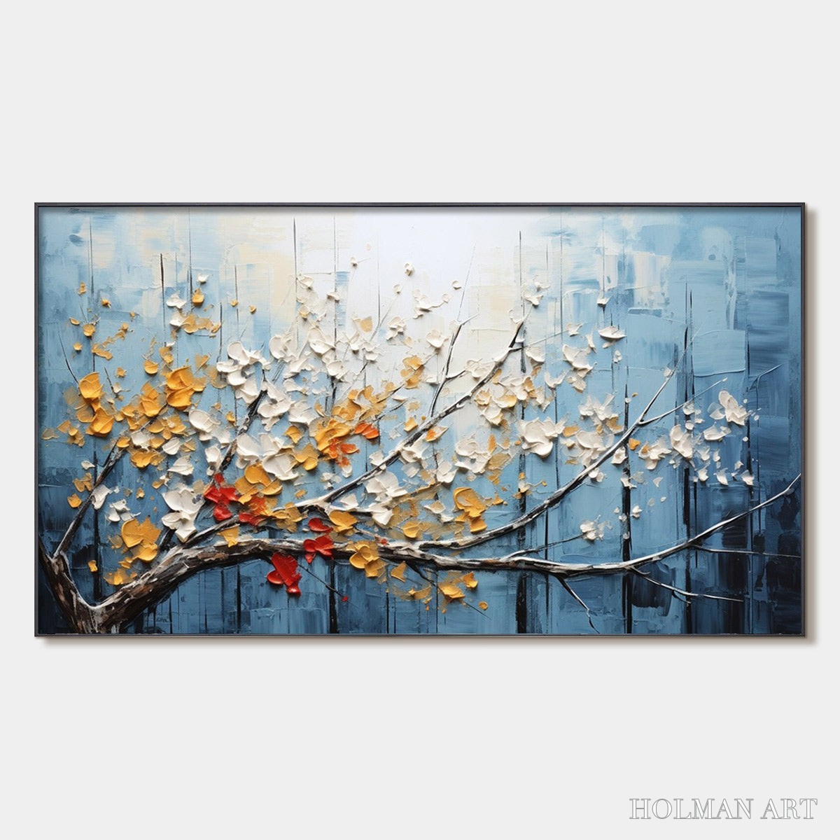 HOLMAN ART Blossoming Branch – Textured Floral Oil Painting - image 1