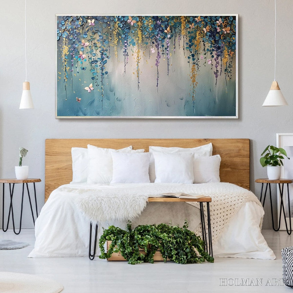HOLMAN ART Cascade – Panoramic Floral and Butterfly Oil Painting - image 6