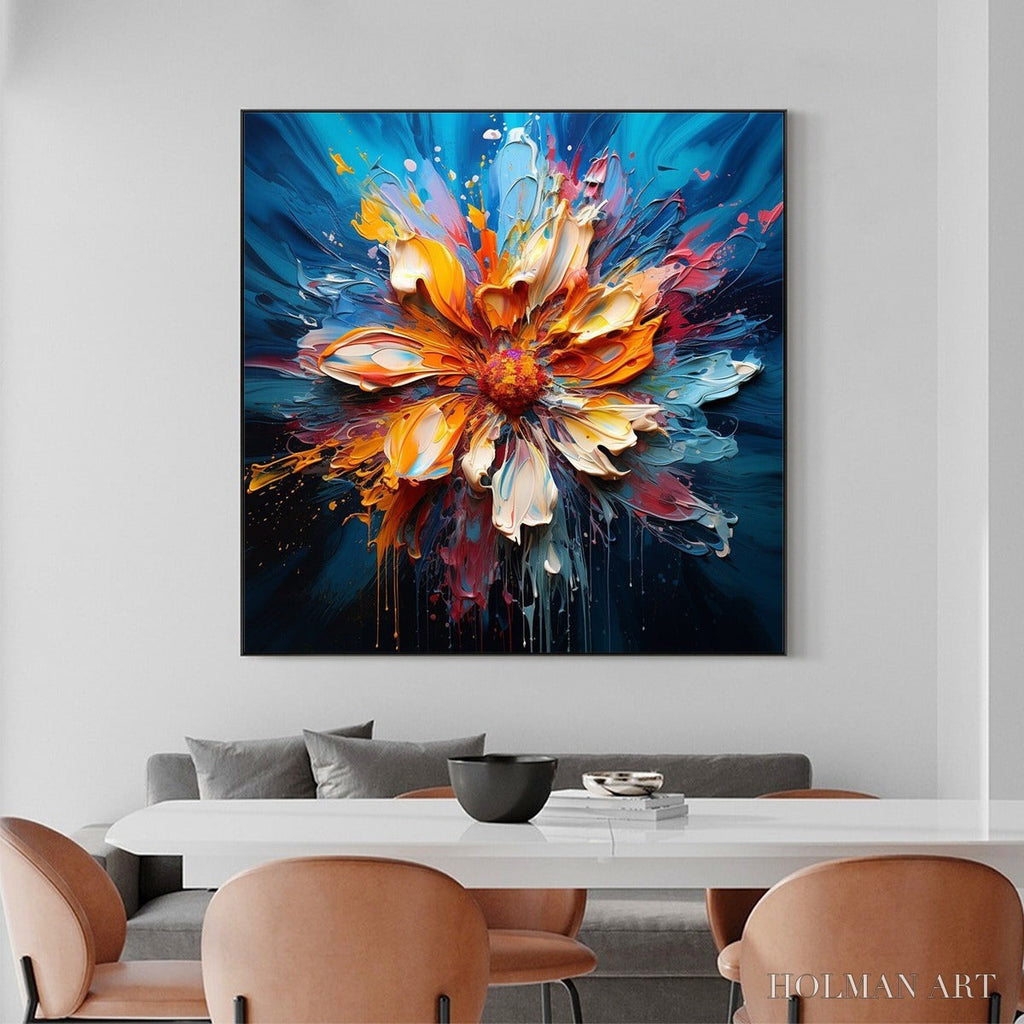 HOLMAN ART Blooming Burst – Textured Impasto Floral Oil Painting - image 2
