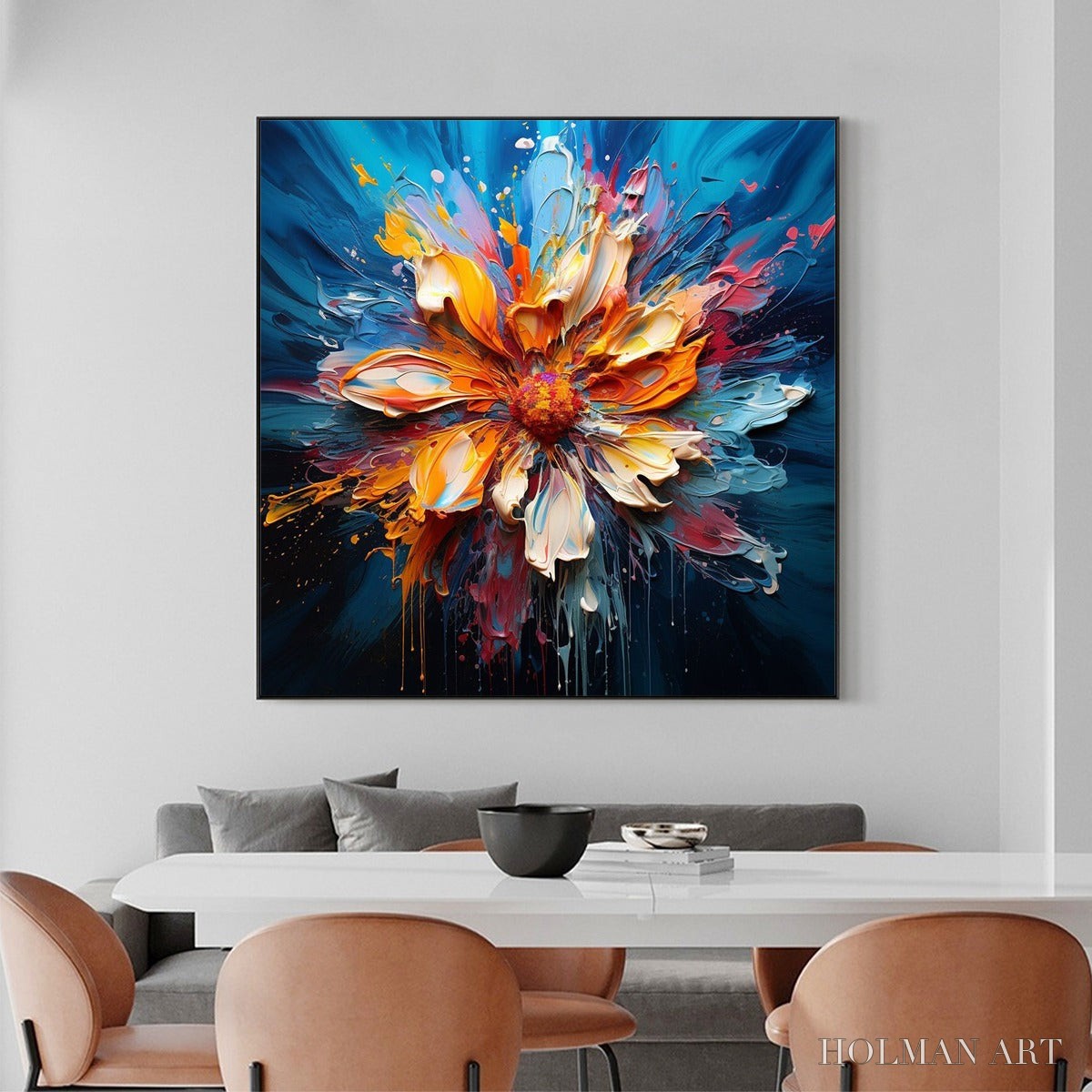 HOLMAN ART Blooming Burst – Textured Impasto Floral Oil Painting - image 2