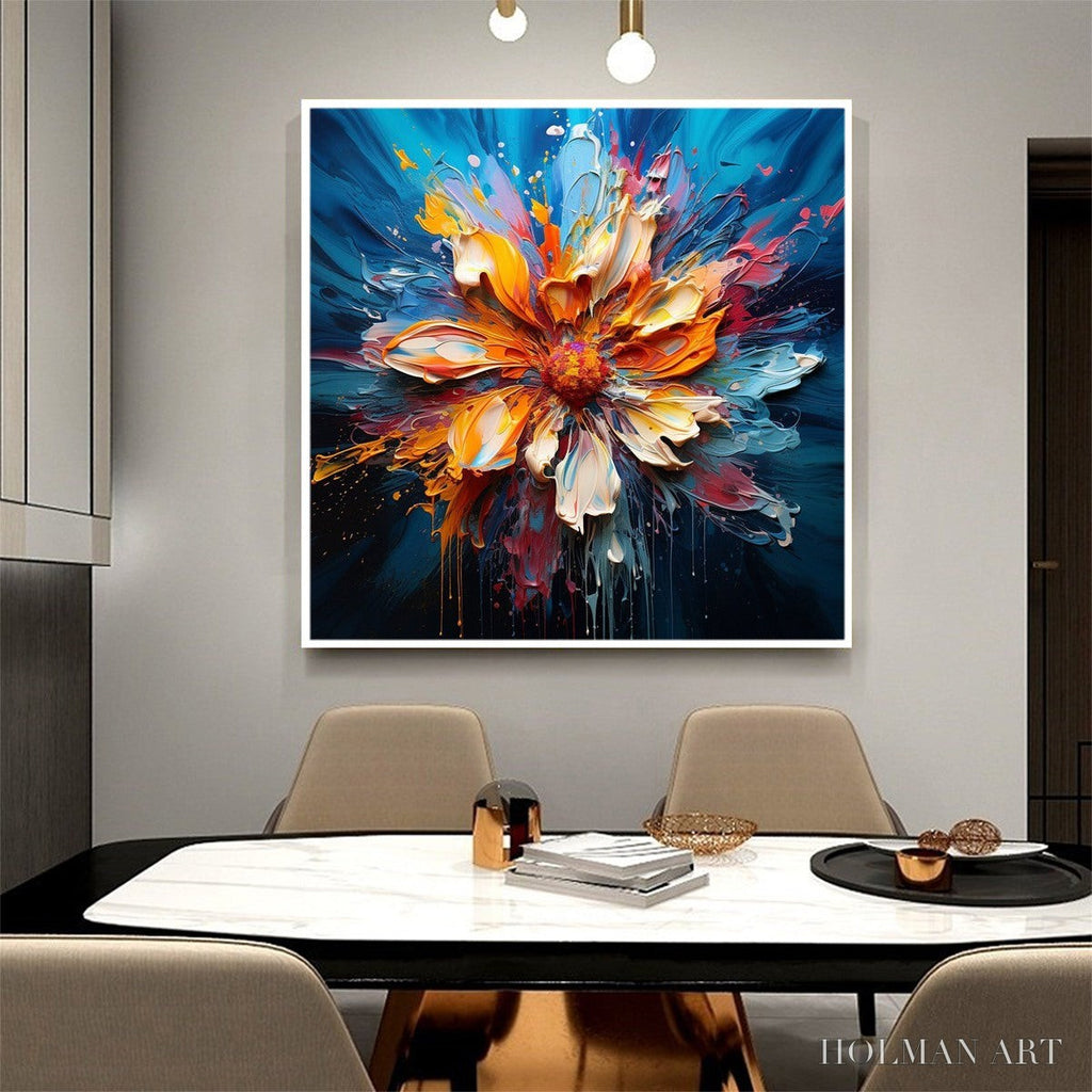 HOLMAN ART Blooming Burst – Textured Impasto Floral Oil Painting - image 4