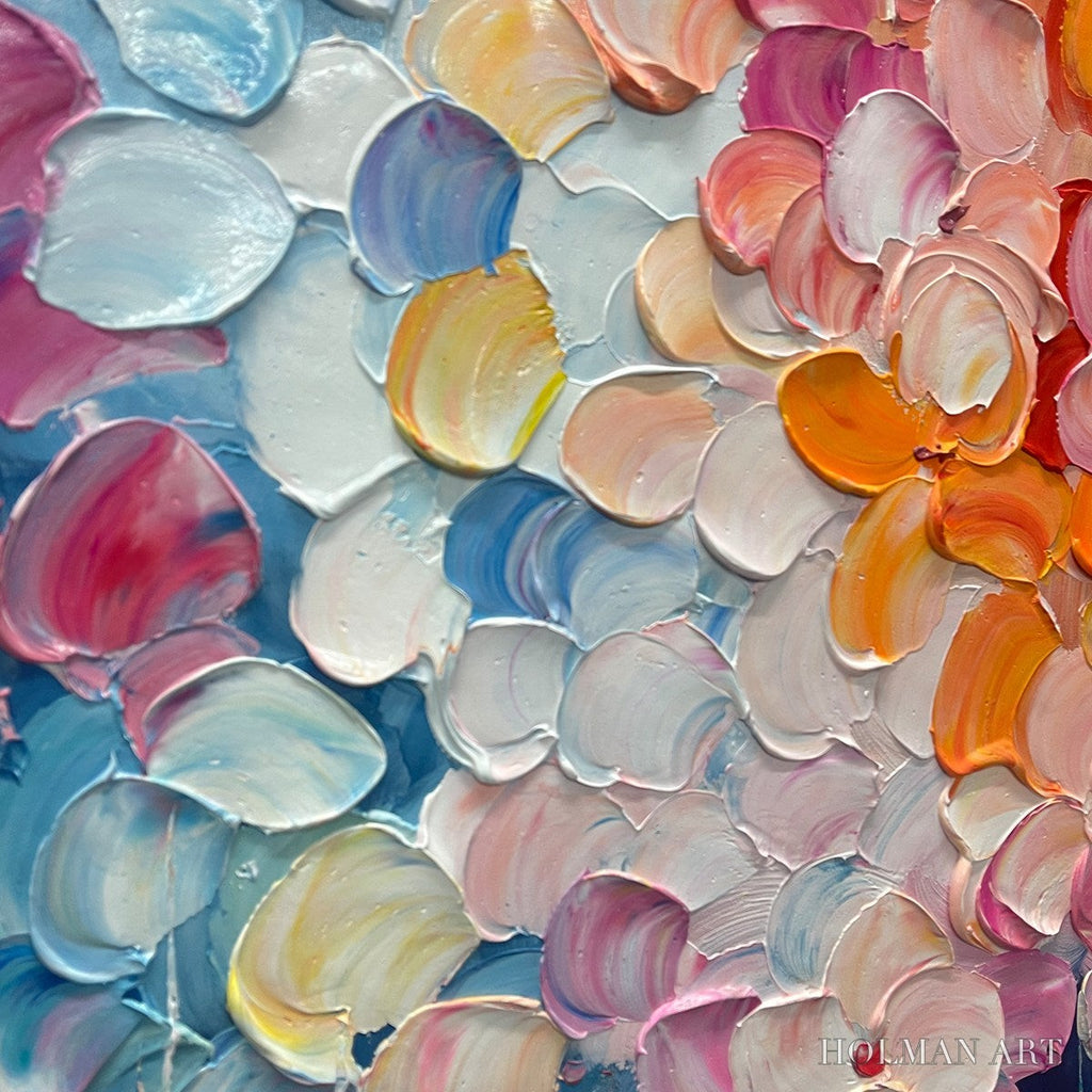 HOLMAN ART Blooming Rhapsody – Textured Impasto Floral Oil Painting - image 3