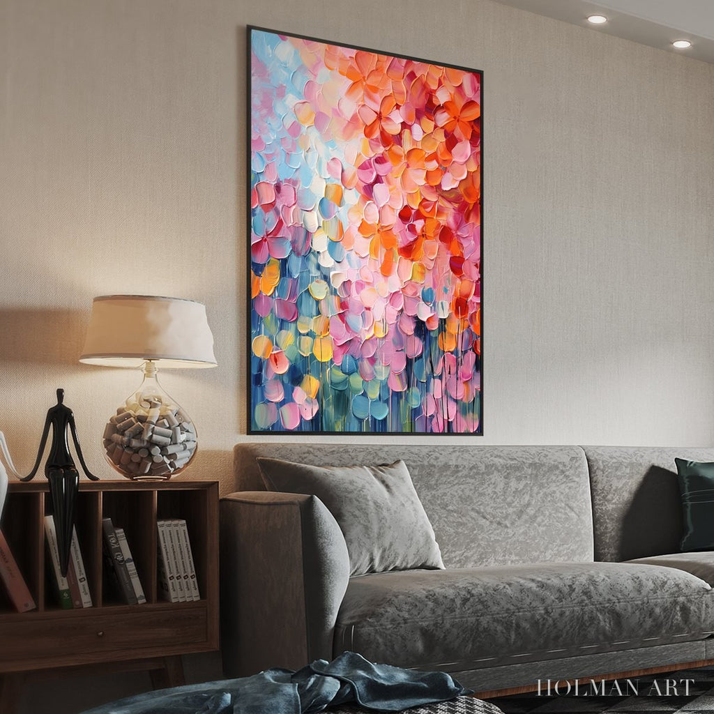 HOLMAN ART Blooming Rhapsody – Textured Impasto Floral Oil Painting - image 4