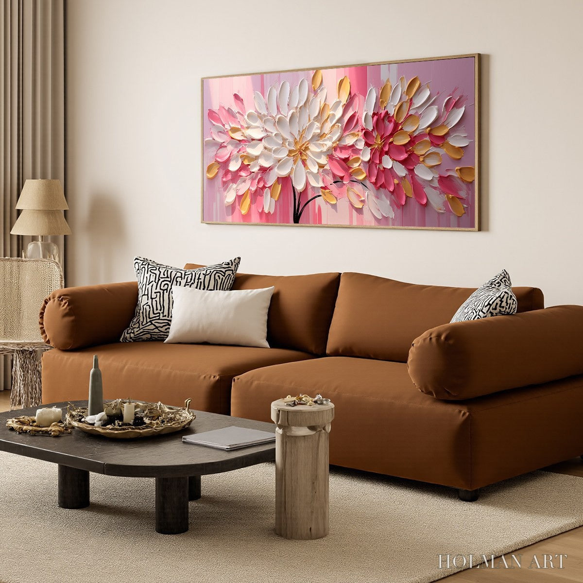 HOLMAN ART Blushing Blooms – Textured Impasto Floral Oil Painting - image 6