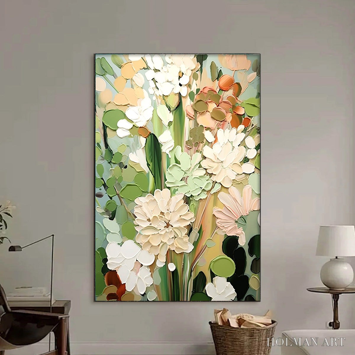 HOLMAN ART Serene Blossoms – Impressionist Floral Oil Painting - image 4