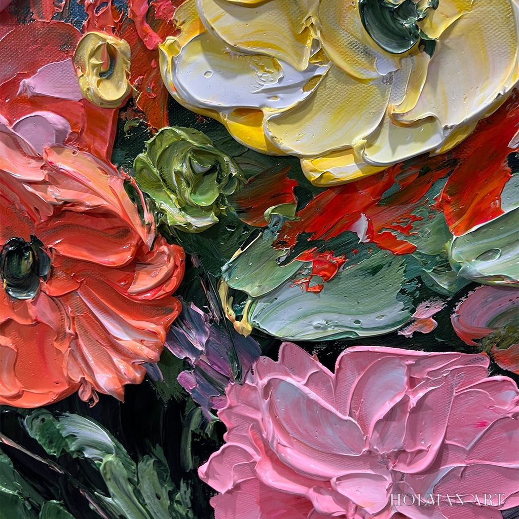 HOLMAN ART Blooming Bouquet – Textured Floral Oil Painting - image 3